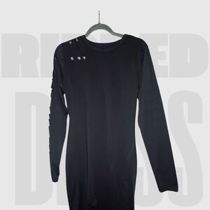 Black Long Sleeve Dress with Cut-Out Details